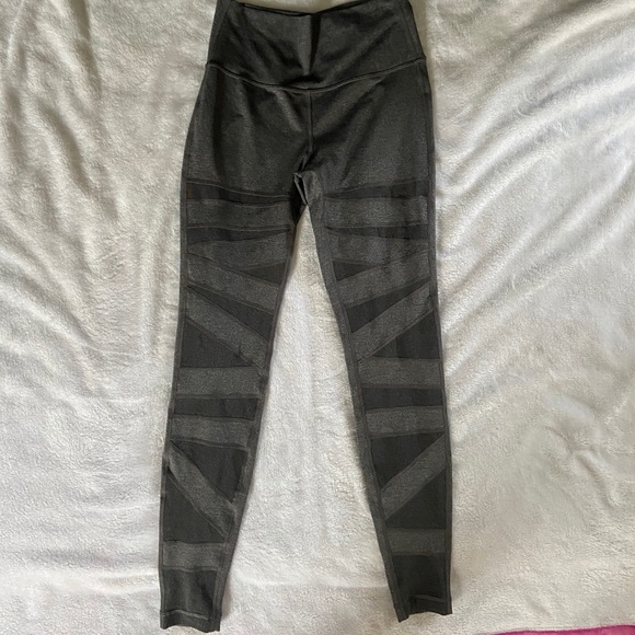 Lululemon Wunder Under Gray Tech Mesh Leggings - Picture 4 of 6